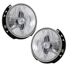 Driver and Passenger Side Headlights For Jeep Wrangler 2007-2017 Halogen w Bulbs