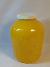Vtg 50s Large Glass French’s Mustard Food Service Jar Yellow Canister 