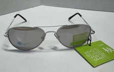 White Aviator Style Kids Sunglasses Foster Grant