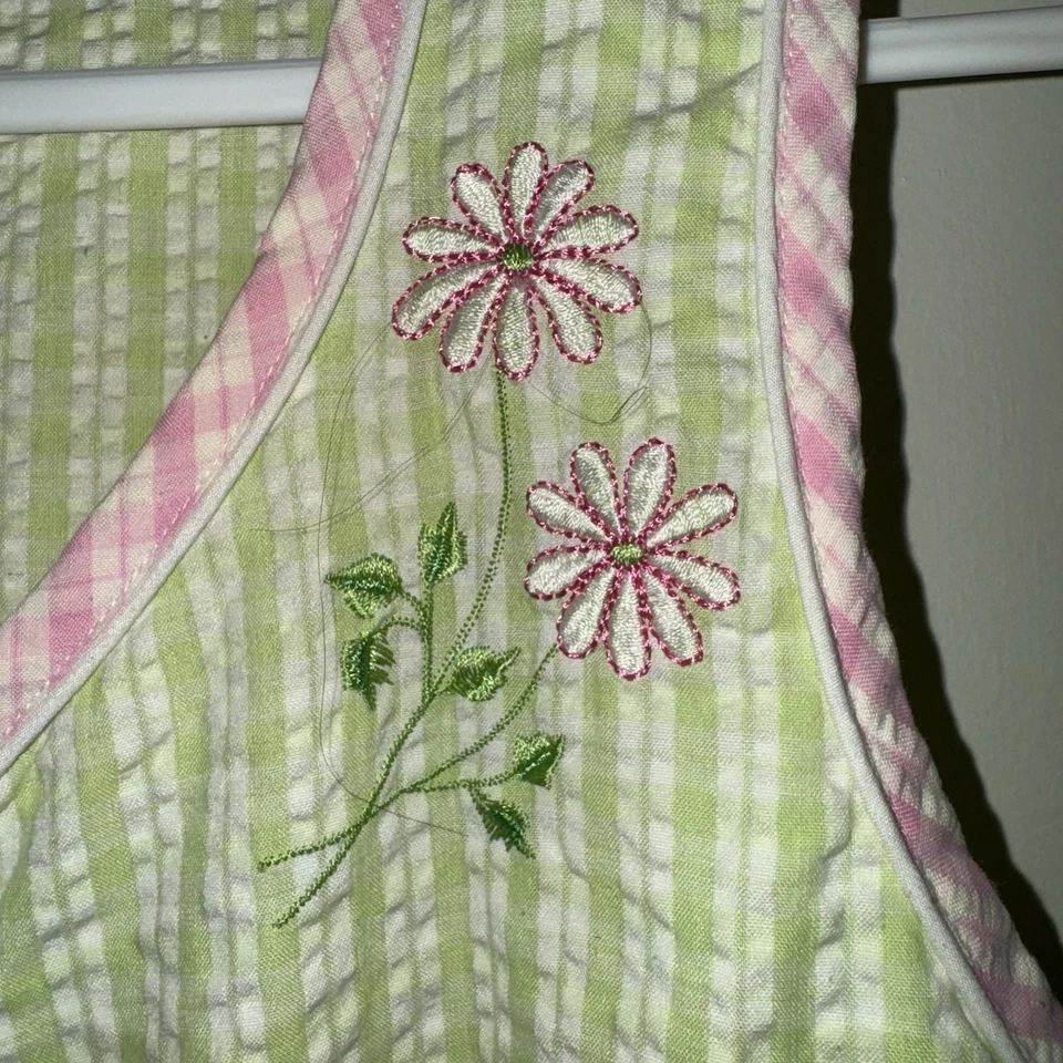 Secret Treasures Ropa de Dormir Plumero Cremallera Verde Manzana Guinga Rosa Borde Talla Mediana Foto 4 de 4