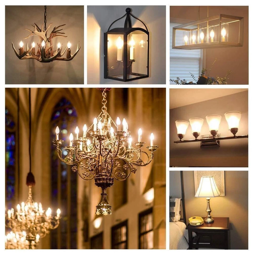 10x Clear Small Edison 40W Lamp Candle Light Bulbs E14 Screw Base Dimmable - Image 4 of 4