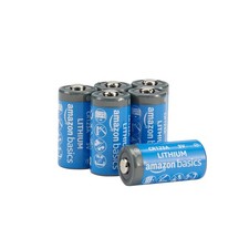 Amazon Basics 6-Pack Non-Rechargeable CR123A Lithium Batteries, 6 Count, Blue