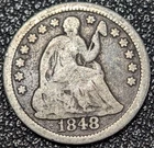 1848 Seated Liberty Silver Half Dime 5C -  Ships Free!