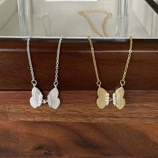 Pendant Necklace S925 Sterling Silver Crystal Butterfly Jewelry