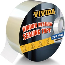 Transparent Window Weather Sealing Tape, 2 Inch x 40 Yards 120 Ft , Clear Window