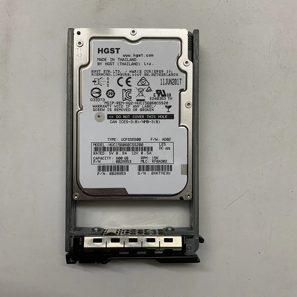 Hitachi HUC156060CSS200 600GB 15K RPM 12Gb/s 128MB 2.5" SAS HDD 0B28953 W/Tray - Image 2 of 4