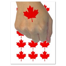 Canada Maple Leaf Temporary Tattoo Water Resistant Fake Body Art Set