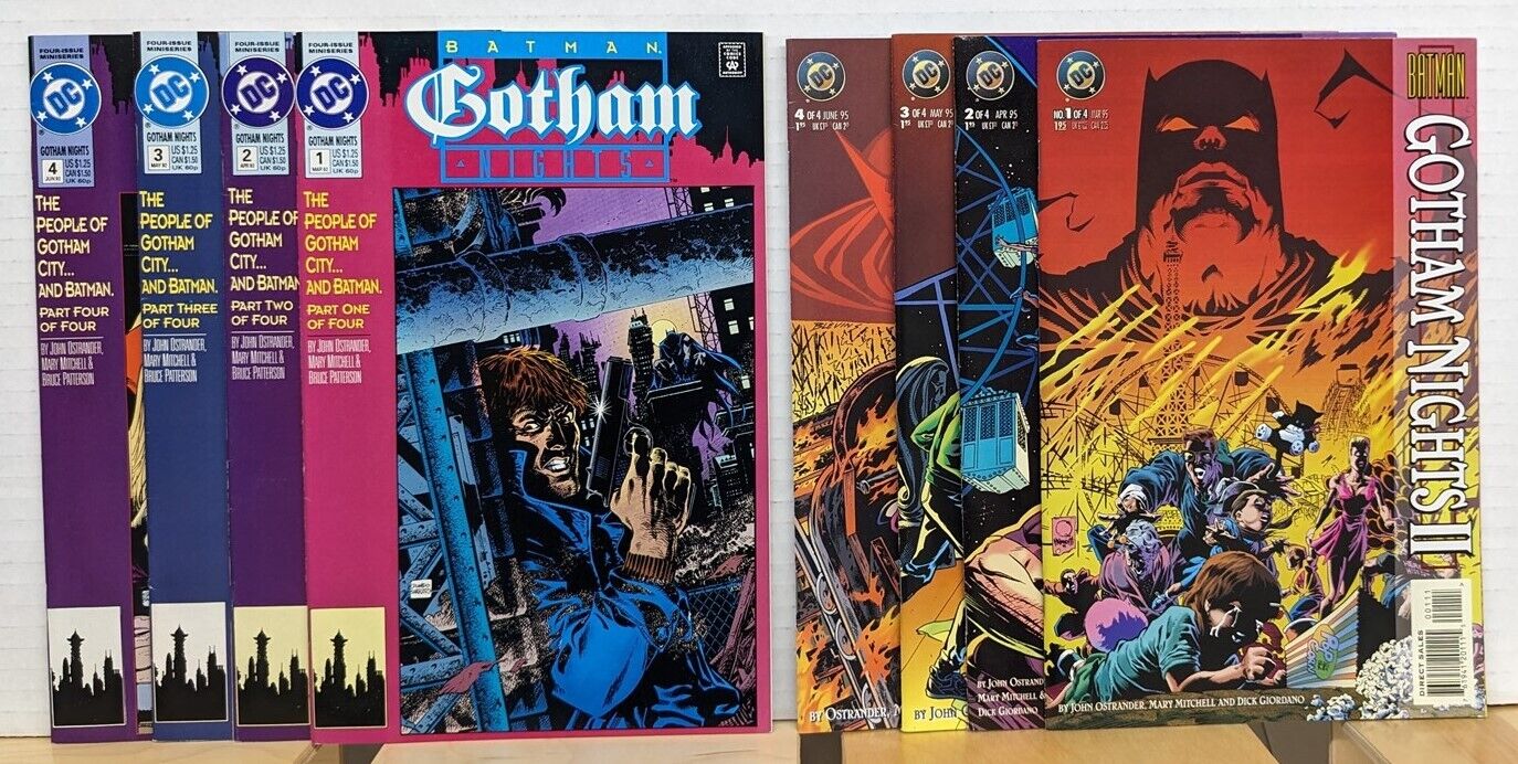 BATMAN GOTHAM NIGHTS I 1-4 1 2 3 4 (1992) & II 1-4 (1995) DC Complete Set