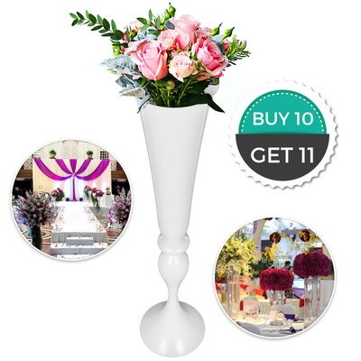 White Trumpet Vase For Party Celebration Flower Vases Centerpiece