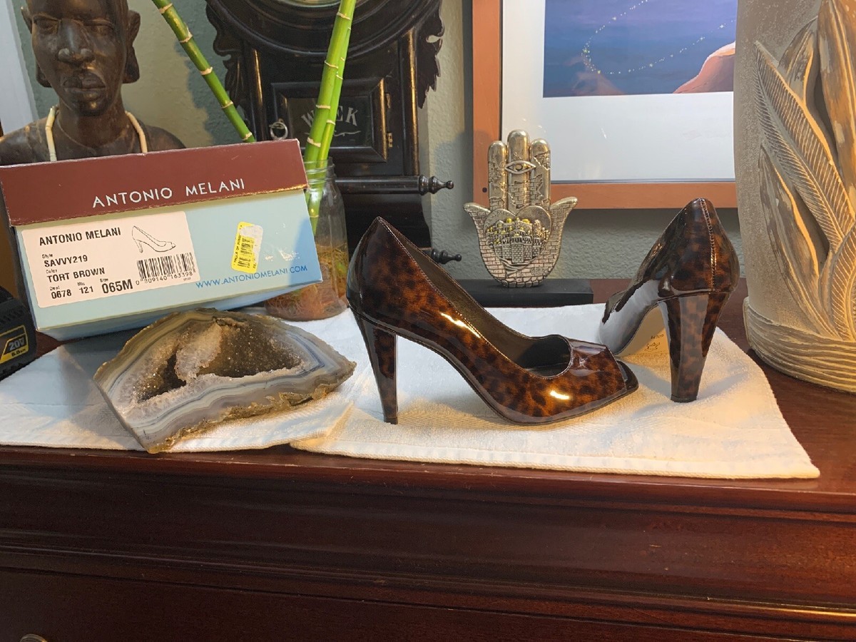 K！ Women's Antonio Melani Size 6.5 M Pumps Shoes High Heels Peep-toe