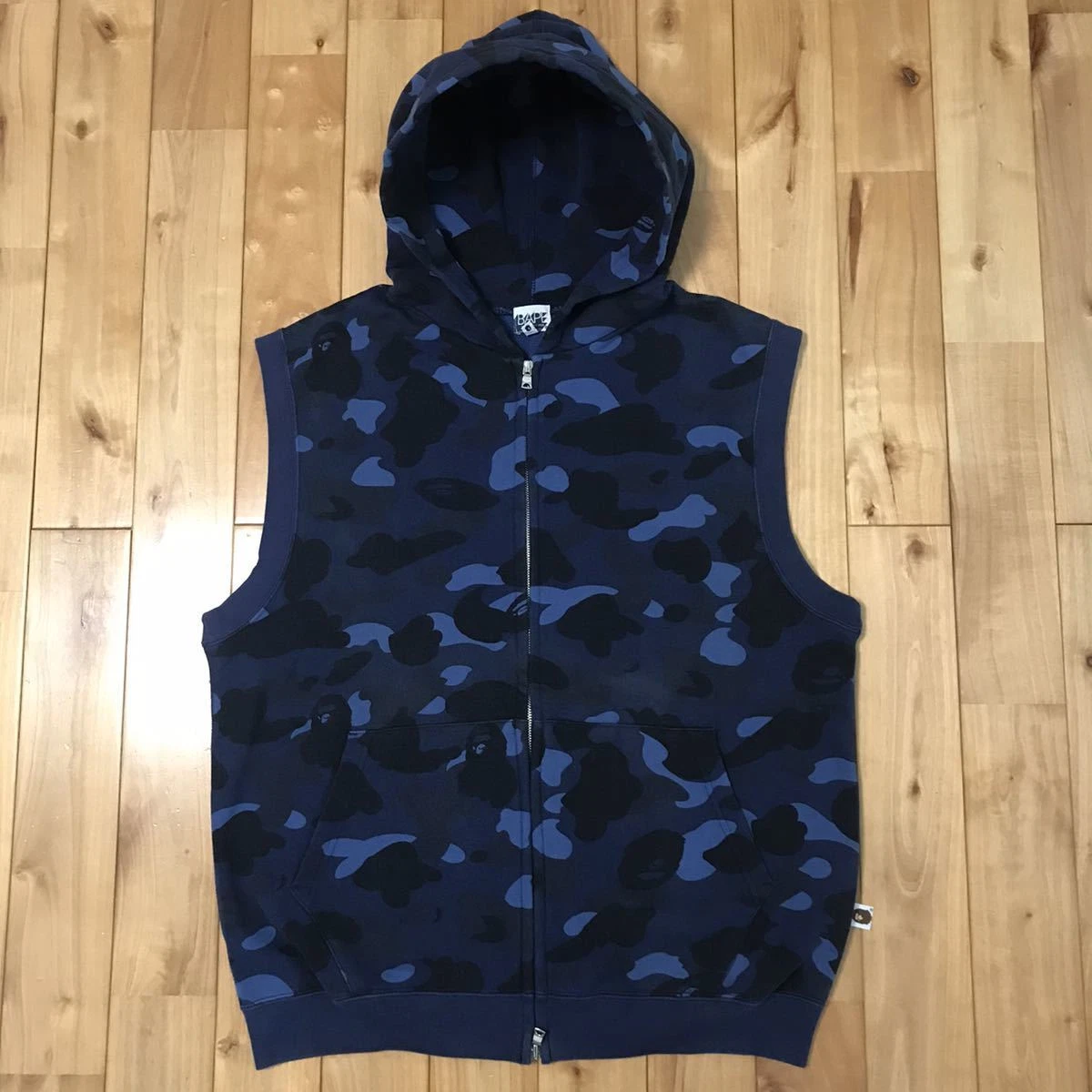 Size L  AUTHENTIC BAPE BLUE ABC Camo Shark Zip-Up Hoodie