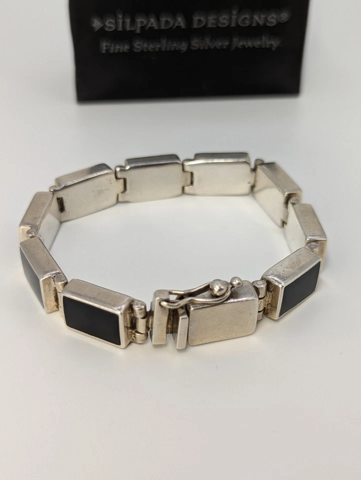 Silpada Black Onyx Bracelet AND Filigree Onyx Ring, Size 7 Rare HTF - Image 4 of 4