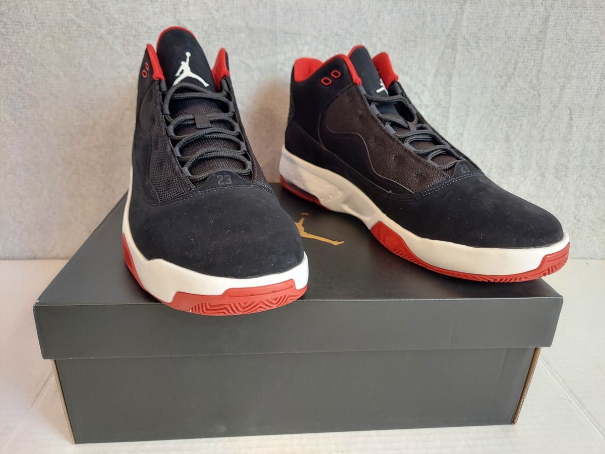 New in Box Jordan Max Aura Black and Gym Red Sneakers, Size 12 Jordan Max Aura 4 GS  main image 3