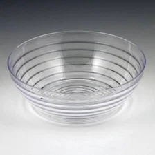 Crystalware 1 Quart Clear Plastic Ringed Bowl Tableware Party Supplies