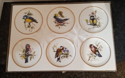 VINTAGE KAISER PORZELLAN GERMANY BIRD DISHES - SET OF 6 - STAMPED