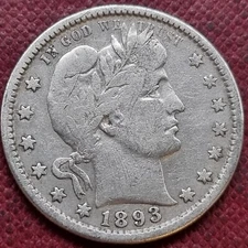1893 S Barber Quarter 25c Better Grade #89523