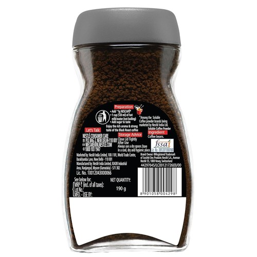 Nescafe Classic Black Roast Instant Coffee Rich & Dark 100% Pure Soluble 190g - Picture 2 of 12