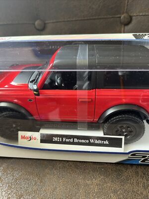 2021 Ford Bronco Wildtrak 1:18 Scale Diecast Model RED&BLACK by