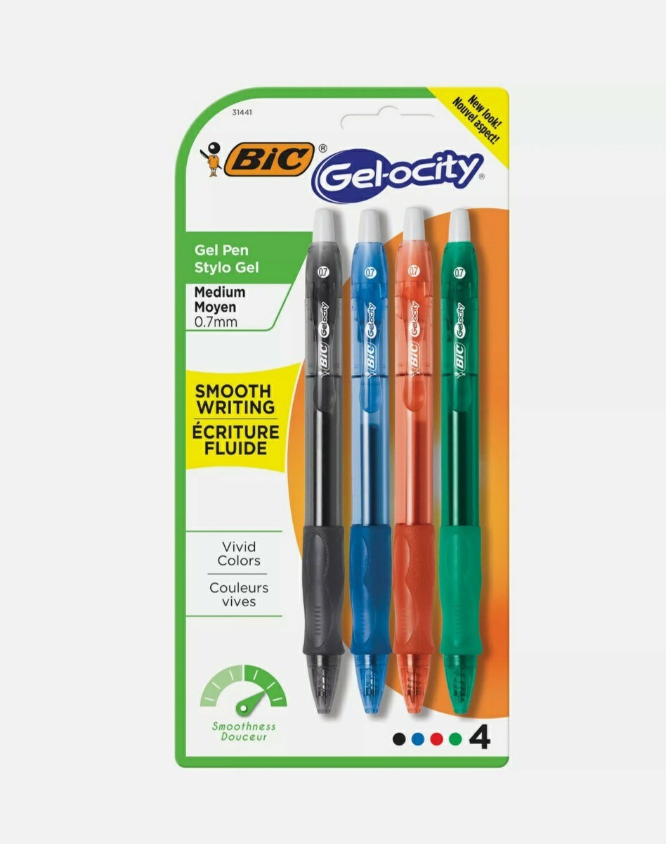 BIC Gel-ocity Retractable Gel Pen, Medium Point, Assorted