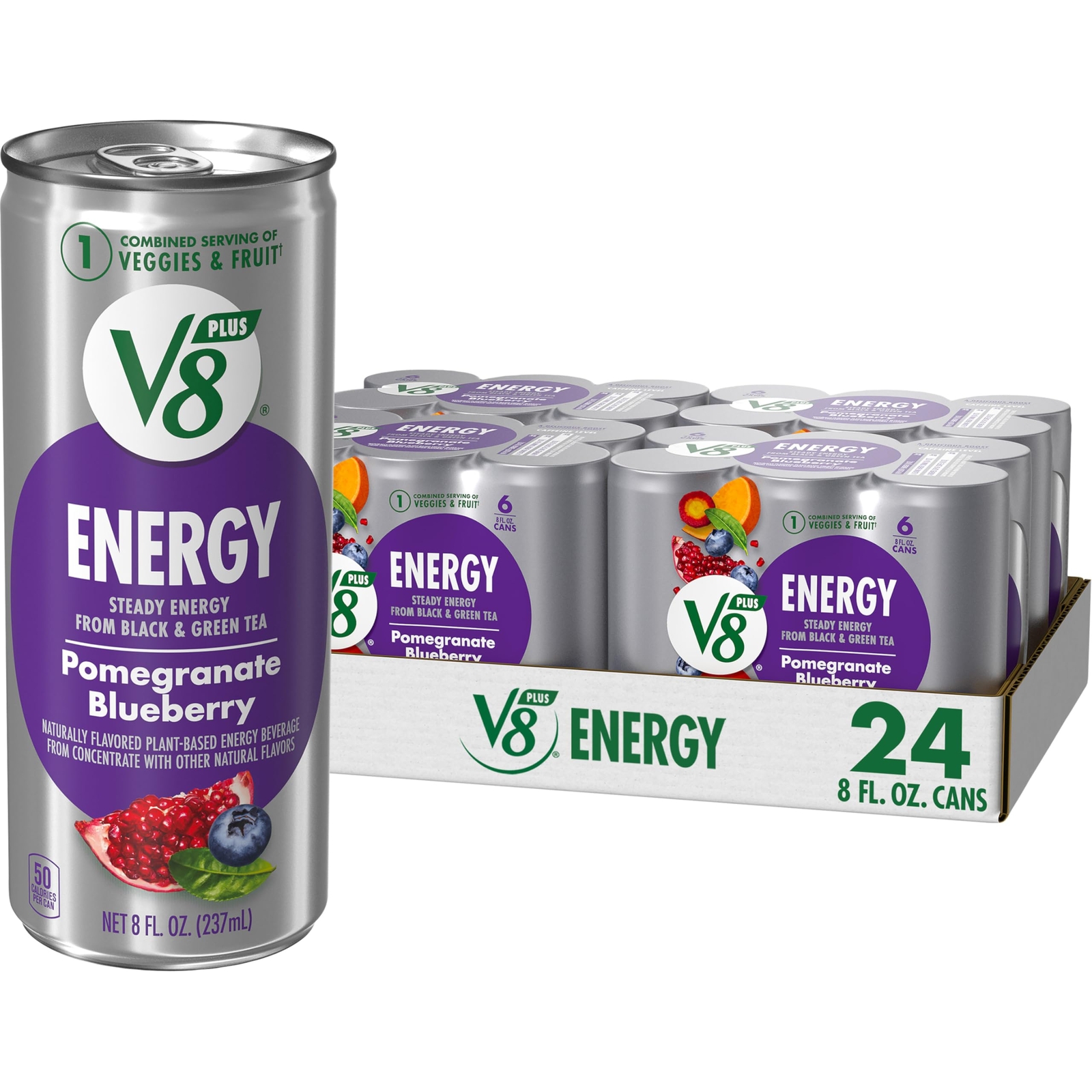 Pomegranate Blueberry Juice Energy Drink 8 fl oz Can 24 Pack
