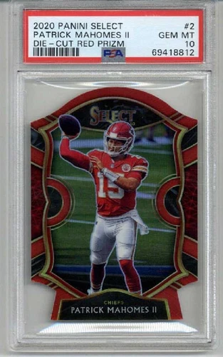2020 PANINI SELECT DIE CUT RED PRIZM #2 PATRICK MAHOMES II CHIEFS PSA 10 LOW POP