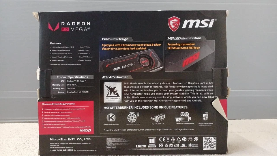 MSI AMD RADEON RX VEGA 64 8GB AIR BOOST Graphics Card - Image 2 of 4