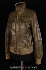 Ladies Atlantic Aviator Jacket Olive Green Slim Fit Bomber Napa Leather Jacket