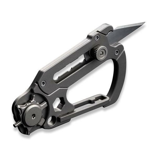 Civivi Polymorph Carabiner Keychain Multi Tool Gray Titanium Utility Plain Blade - Picture 9 of 12