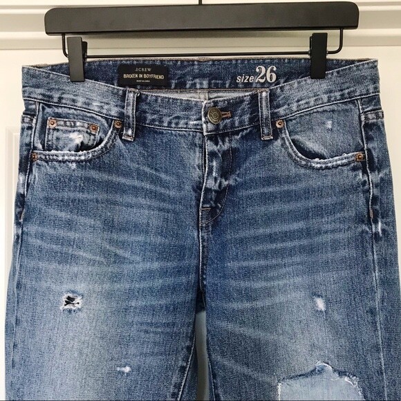 J. Crew Distressed Broken In Boyfriend Denim Jeans  image 6