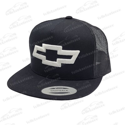 Retro Vintage Style Snapback License Chevrolet Chevy Bowtie Black White Mesh Hat Amazon.com: Tee Luv Chevy Bow Tie Logo Patch Hat | Vintage  main image 4