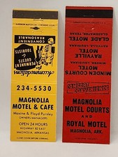Vintage Matchbook Cover - MAGNOLIA MOTEL COURTS Hwy 82 East Magnolia Arkansas AR