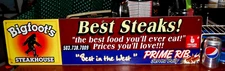 Oregon  BIG FOOT Restaurant Sign Steak House Prime Ribl 34"x 8.5"  Sasquatch