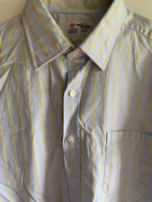 Men s Vintage 100 cotton Turnbull Asser blue yellow plaid shirt England