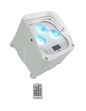 Rockville Wet PAR 50 White Waterproof Battery DJ Light Wireless DMX RF Remote