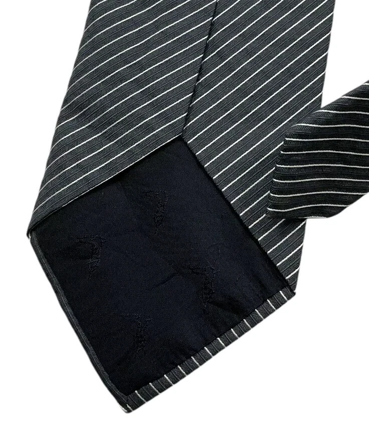 TRUSSARDI Gray Striped Silk LUXURY Tie ITALY - Image 4 of 4