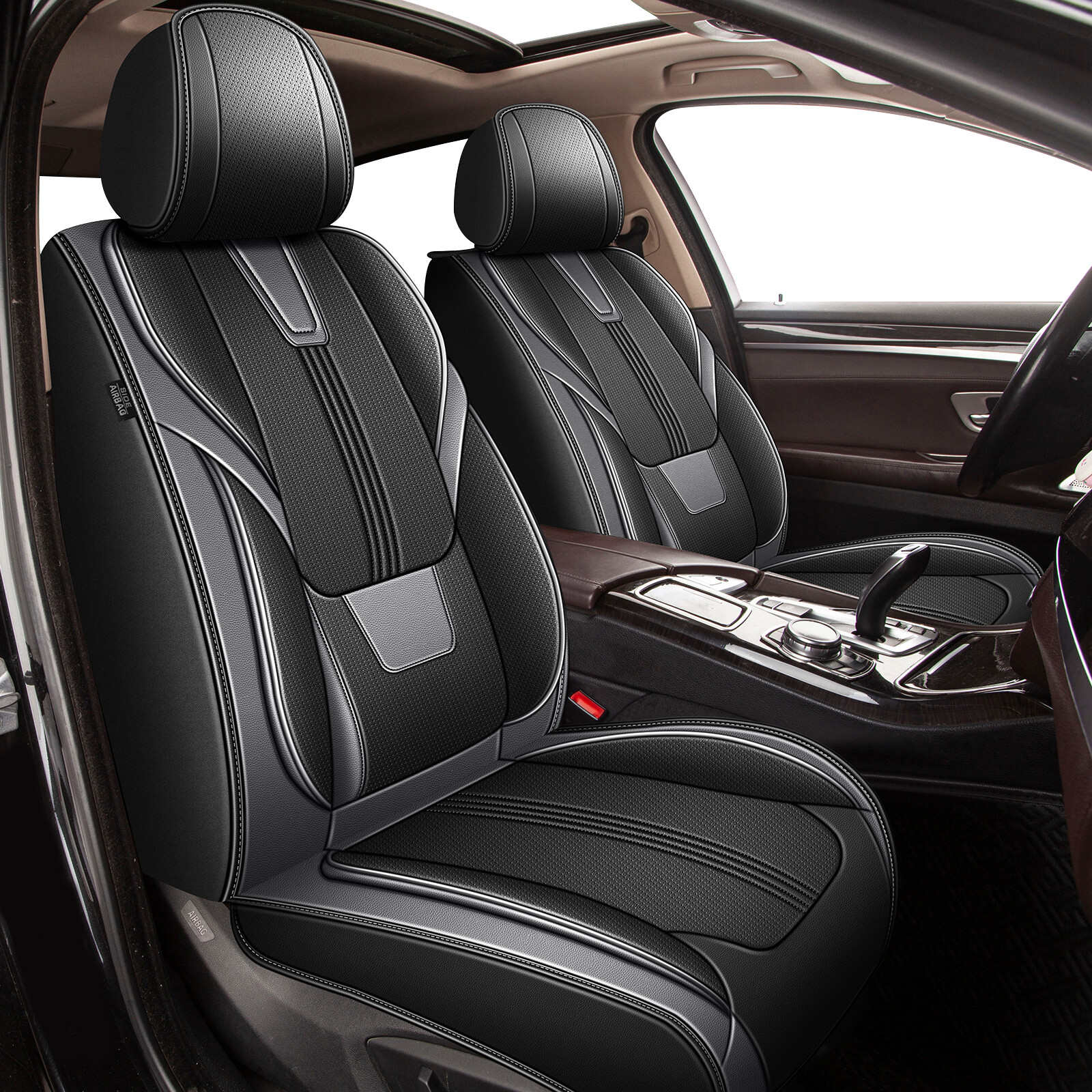 Car PU Leather 5-Seat Covers Cushion Pad Full Set For Nissan Murano 2011-2024