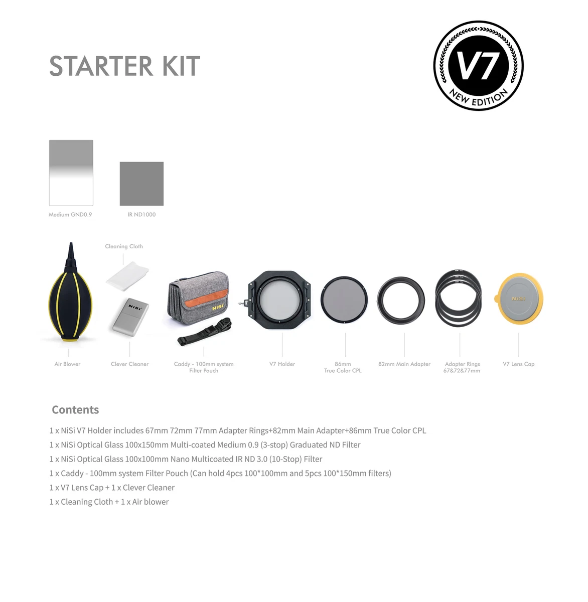 Open,NiSi 100mm V7 Starter Kit filter kits ( holder/cpl/nd / gnd