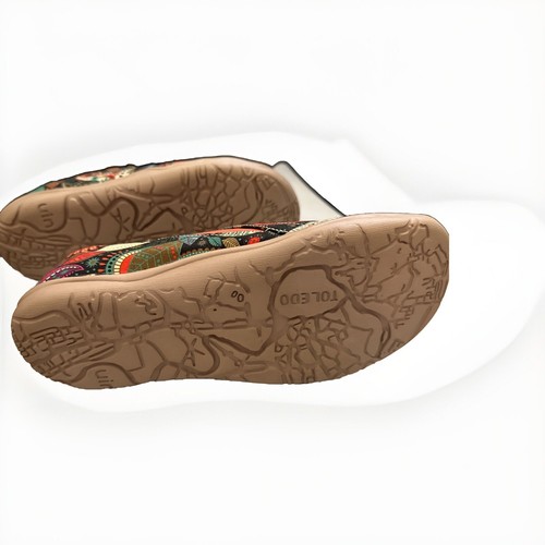 UiN Toledo Fashion Floral Art Slippers Size 5.5 Eu 36 Canvas Painted Slip On - Picture 13 of 15