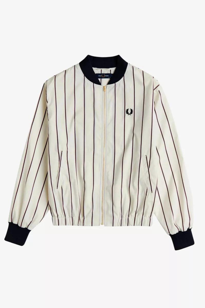 Fred perry white bomber jacket cheap