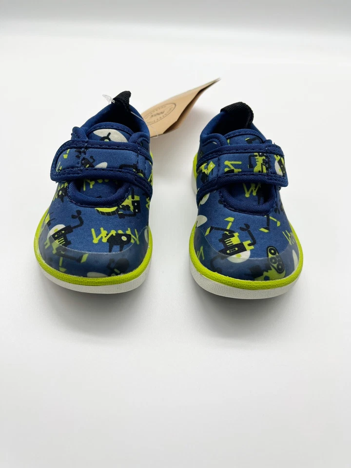 Zapatillas sin cordones Bogs Kicker azul marino con estampado de robot sin corbata talla 4 NUEVAS Foto 3 de 4