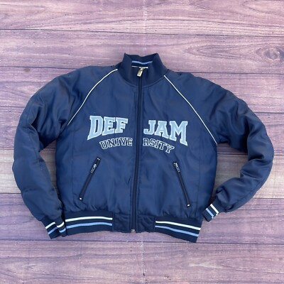 Vintage Def Jam University Y2K Varsity Down Puff Full Zip Women
