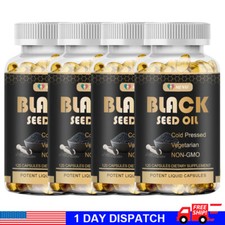 1000mg Black Seed Oil,Premium Cold Pressed,Non-GMO,Vegan,Premium Black Seed 120p
