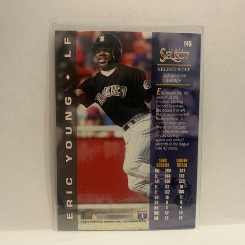#145 Eric Yong Colorado Rockies 1994 Score Select Baseball Card HH - Picture 2 of 2