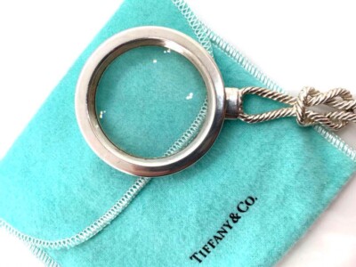 TIFFANY Silver 925 Loupe Magnifying Glass Twist Rope Vintage 4.72