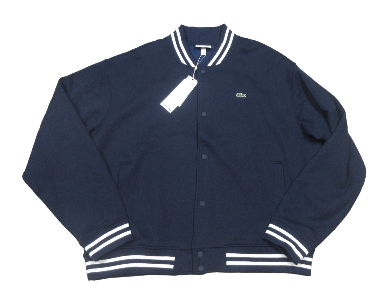 Lacoste Men's Navy Blue Back Logo Bomber Jacket