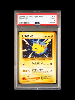 2000 PM Japanese NEO Pikachu PSA 9 Rare low pop Newly Graded #25
