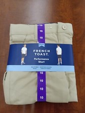 2 Pack French Toast Boys Size 10 Khaki Shorts Adjustable Waist