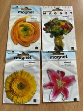 4 ~ PAPER HOUSE MAGNETS ~ Photographic ~ NATURE FLOWERS Design ~ NIP ~ ~ ~ 1431