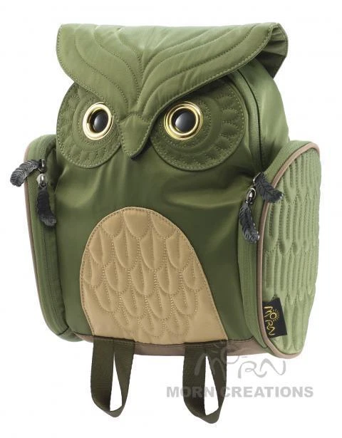 Owl SMALL OLIVE 3D backpack MORN CREATIONS bag kid INFANT legend *Not for  Adult*