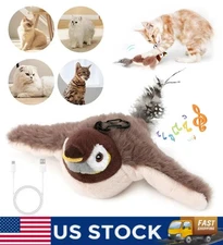Flapping Bird Cat Toys Flying Electronic Interactive USB Sparrow Toy Indoor New